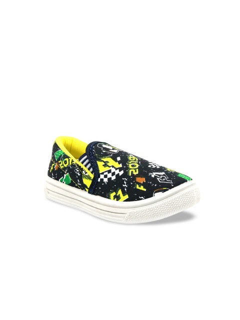 

Jazzy Juniors Boys Black Printed Slip-On Sneakers