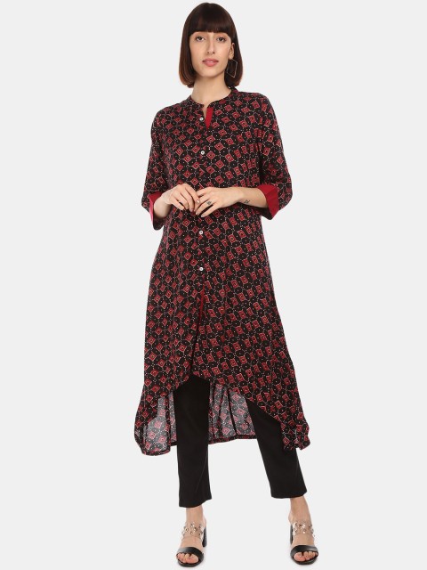 

Karigari Women Black Printed A-Line Kurta