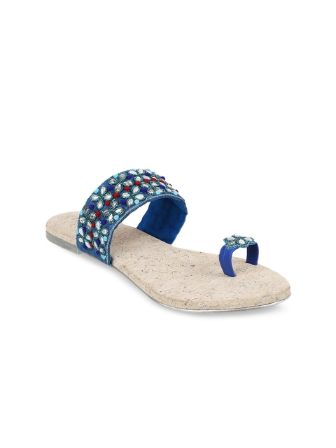 

Metro Women Blue Embellished One Toe Flats