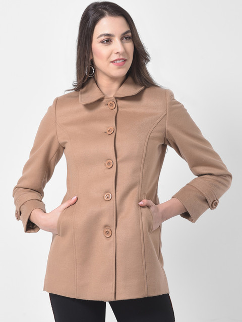 

Latin Quarters Women Tan Solid Windcheater Tailored Jacket