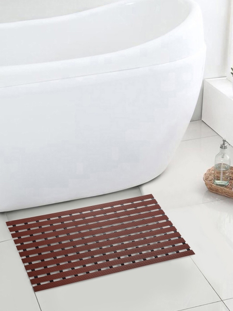 

HOSTA HOMES Brown & Black Anti Skid Textured Doormat