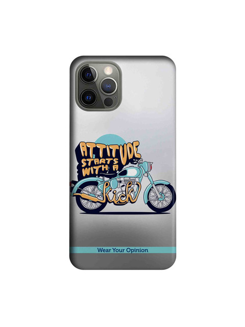 

macmerise Grey & Yellow Attitude With Kick Apple iPhone 12 Pro Back Cover