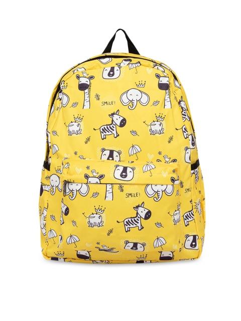 

Satchel Bags Women Yellow & White Graphic Print Backpack