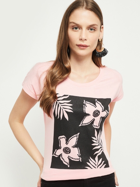 

max Women Pink Printed Top