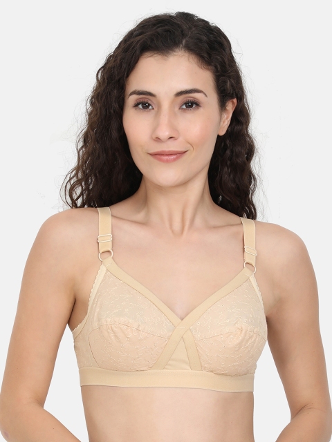 

Softline Butterfly Beige Embroidered Non-Wired Non-Padded Everyday Bra 1019
