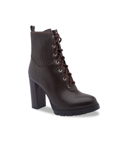 

Sole To Soul Women Brown Solid Heeled Boots