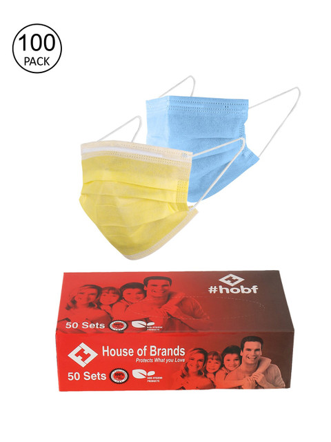 

LONDON FASHION hob Unisex Pack of 100 3-Ply Anti-Pollution Disposable Ultrasonic Surgical Masks, Blue