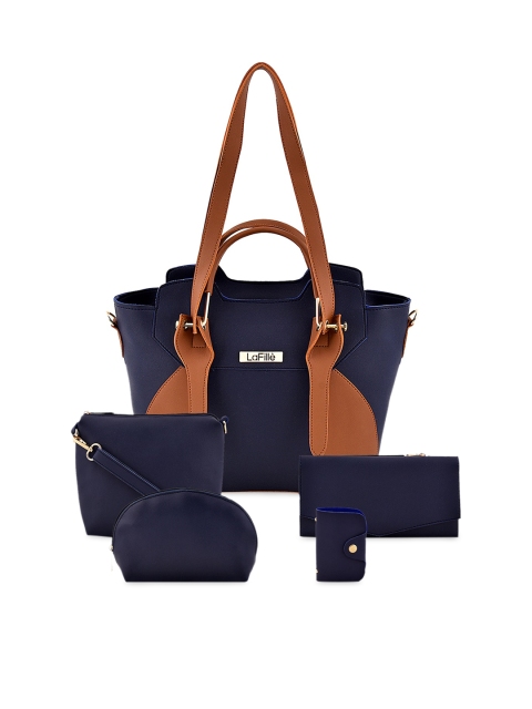 LaFille Blue Combo set of 5 Solid Bags