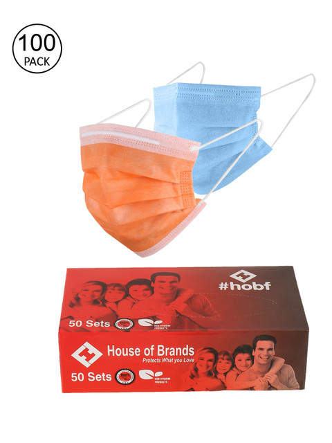 

LONDON FASHION hob Unisex Pack of 100 3-Ply Anti-Pollution Disposable Ultrasonic Surgical Masks, Blue