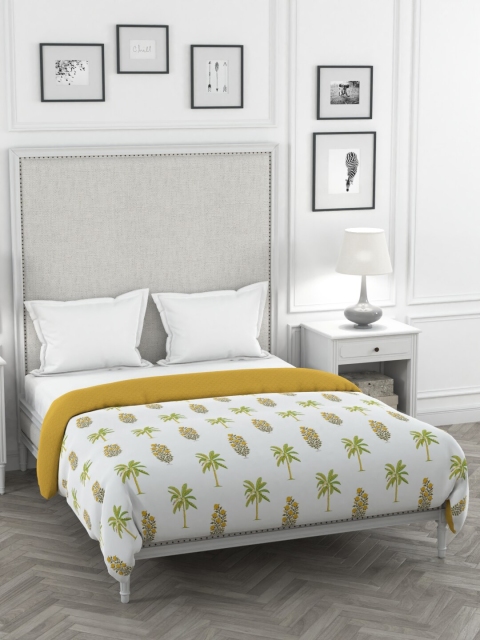 

Portico New York White & Green Printed 120 GSM Cotton Double Queen Comforter