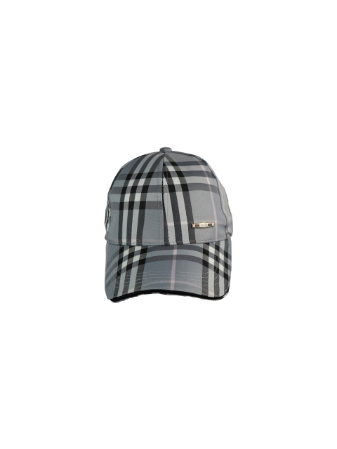 

iSWEVEN Grey & White Checked Adjustable Snapback Cap