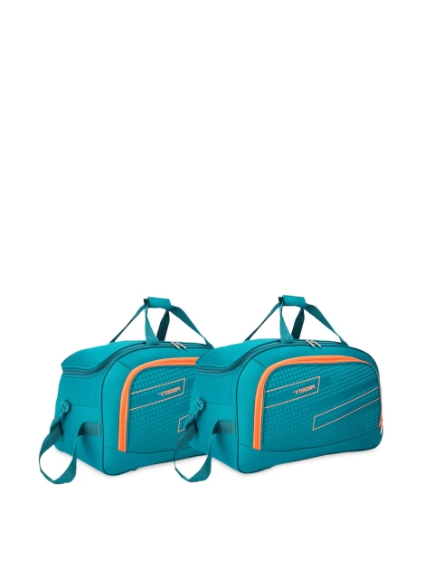

Priority Set of 2 Teal Blue Printed Wheel Duffle Bag