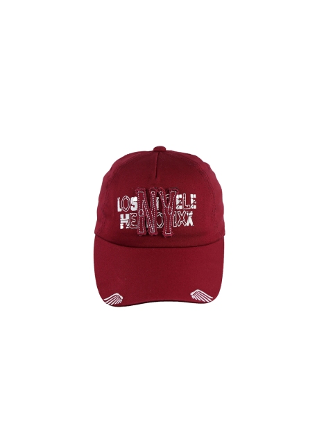 

iSWEVEN Unisex Red & White Embroidered Adjustable Snapback Cap