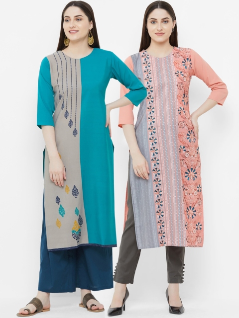 

7Threads Women Multicoloured Printed Straight Kurta, Multi