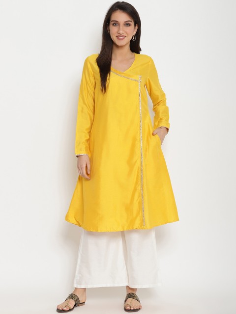 

Abhishti Women Yellow Solid A-Line Kurta