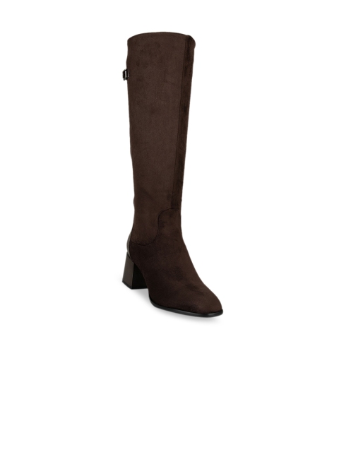 

ROSSO BRUNELLO Women Coffee Brown Solid Heeled Boots