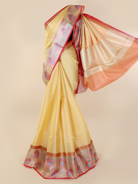 

Pothys Cream-Coloured Woven Design Cotton Blend Saree