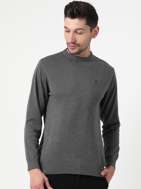 

Monte Carlo Men Grey Solid Pullover Sweater