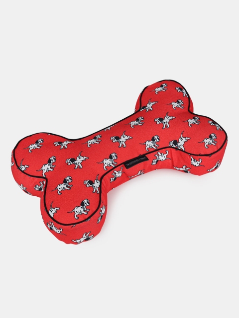 

HUFT X Disney Dalmatians Plush Bone Cushion for Pets, Red