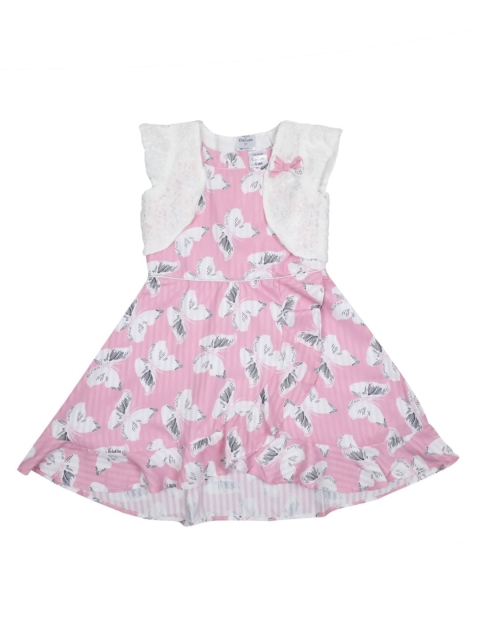 

Doodle Girls Pink Printed A-Line Dress