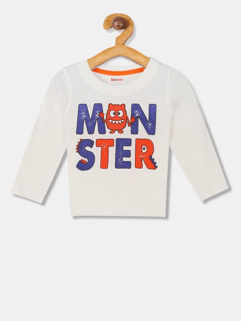 

Donuts Boys Off-White Printed Round Neck T-shirt