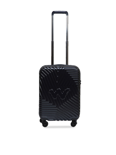 

Wildcraft Unisex Navy Blue Textured Hard-Side Medium Trolley Suitcase