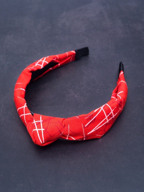 

Golden Peacock Women Red & Pink Printed Hairband