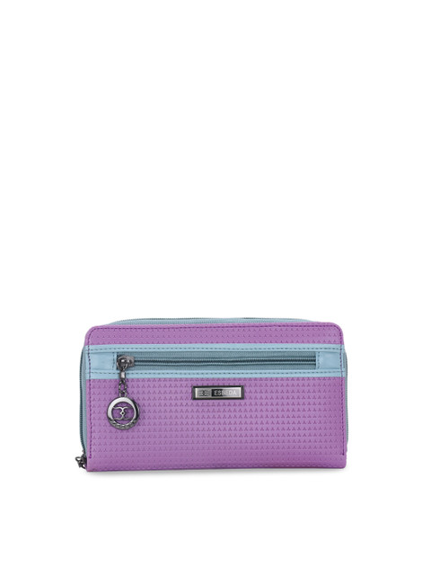 

ESBEDA Women Purple & Blue Textured Zip Around Wallet
