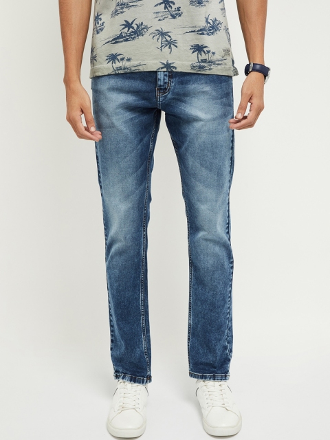 

max Men Blue Slim Fit Mid-Rise Clean Look Stretchable Jeans
