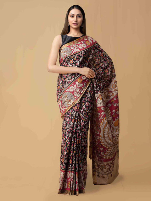 

Unnati Silks Black Woven Design Kota Saree
