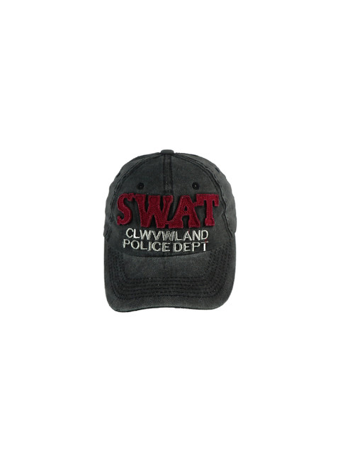 

iSWEVEN Unisex Grey & Red Embroidered Snapback Cap