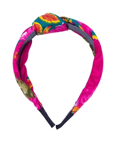 

Golden Peacock Women Pink & Yellow Printed Hairband