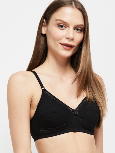 

max Black Solid Non-Wired Lightly-Padded Everyday Bra WIN20SCB05
