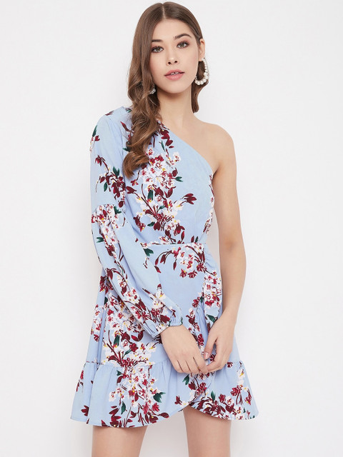 

Berrylush Women Blue Printed A-Line Dress