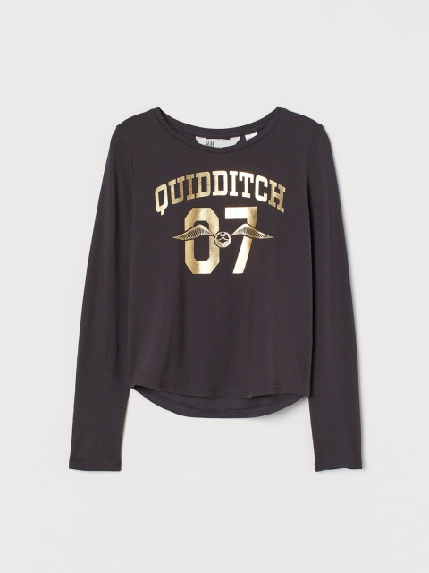 

H&M Grey Printed Jersey Top