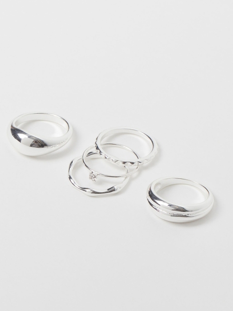 

H&M Women Silver-Toned 5-Pack Rings