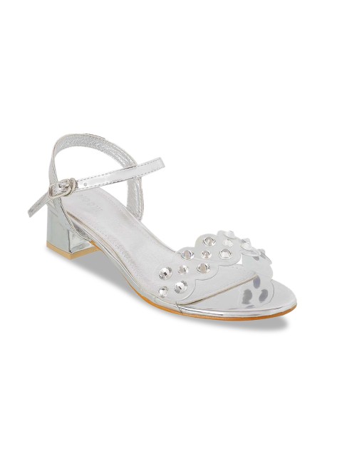 

Mochi Women Silver-Toned Woven Design Sandals