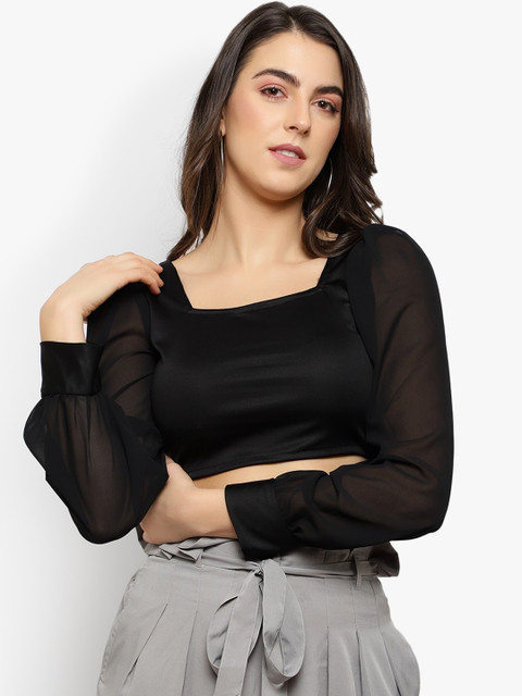 

Meee Women Black Solid Top
