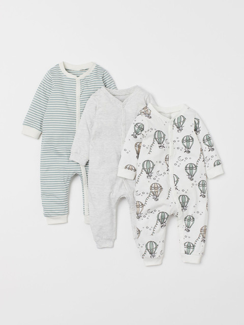 

H&M Kids 3-Pack Cotton Pyjamas, White