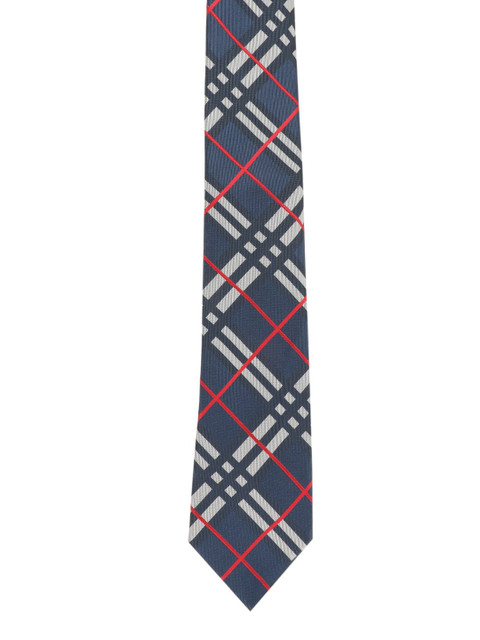 

Alvaro Castagnino Men Navy Blue & Off-White Checked Broad Tie