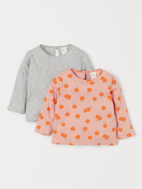 

H&M Girls 2-Pack Jersey Tops, Orange