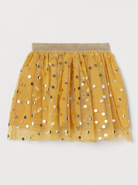 

H&M Girls Yellow & Gold-Coloured Shimmering Tulle Skirt