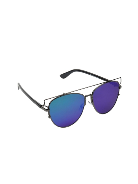

Swiss Design Unisex UV Protected Mirrored Browline Sunglasses SDSG21-7702408, Blue