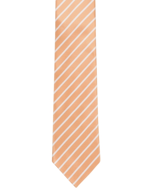 

Alvaro Castagnino Men Orange & White Striped Broad Tie