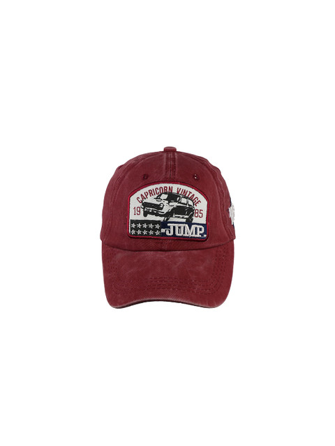 

iSWEVEN Unisex Red & White Embroidered Snapback Cap