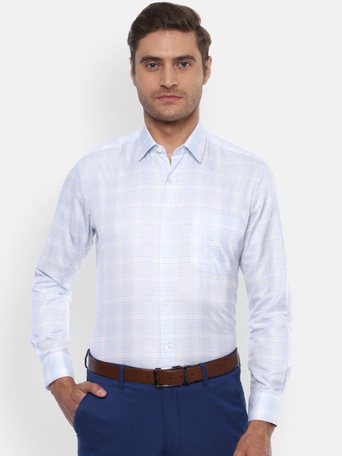 

Luxure by Louis Philippe Men Blue Regular Fit Checked Formal Shirt