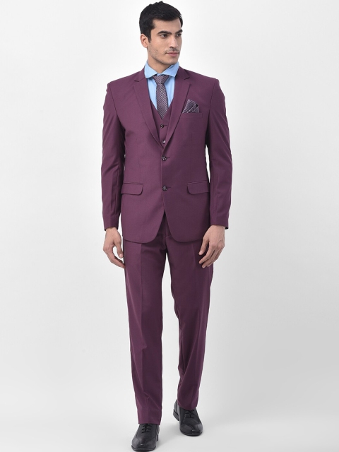 

LUXURAZI Men Purple Solid Tailored-Fit Single-Breasted Formal Suit