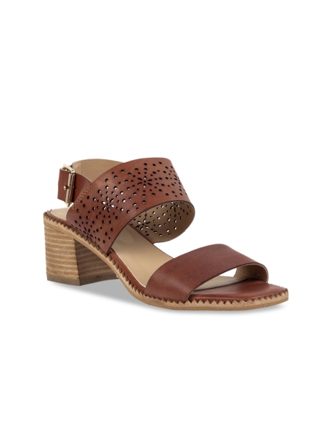 

Vanilla Moon Women Tan Brown Solid Leather Block Heels