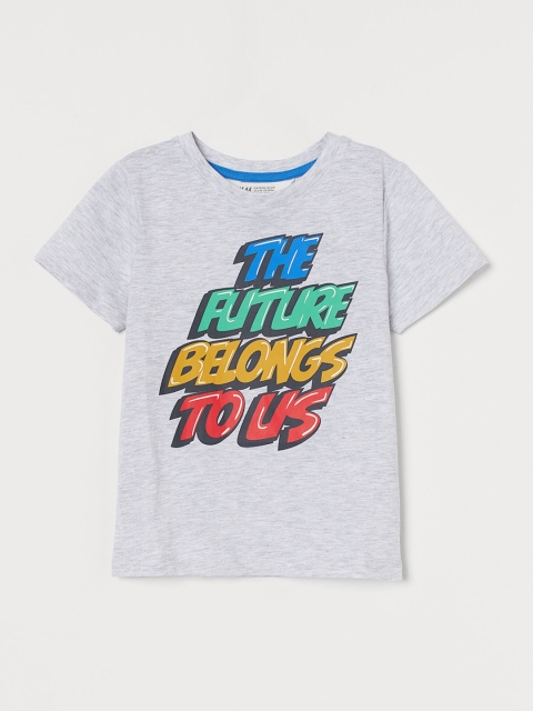 

H&M Boys Grey Printed T-shirt