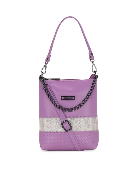 

ESBEDA Purple & Grey Striped Shoulder Bag